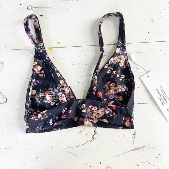 NWT Boys + Arrows Fillis the Firercracker Summer Night Floral Bikini Top XS - Picture 3 of 4